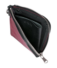 [Burning Dyed] Domestic Vegetable Full Tanned Calf Skin Wallet / Burgundy