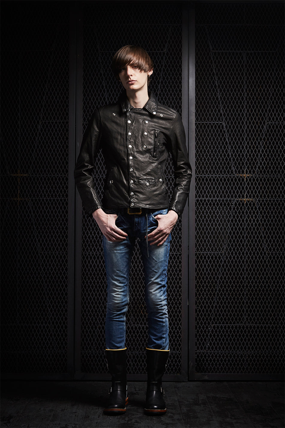 地生フルタンニンステア 製品染め ダブルライダース ナポレオンジャケット