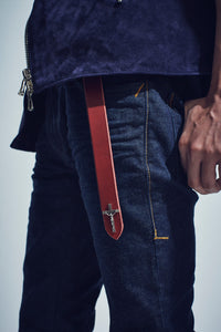 12.5oz オーガニックコットン ストレッチデニム SKINNY JOHN スキニー ワンウォッシュ - INDIGO