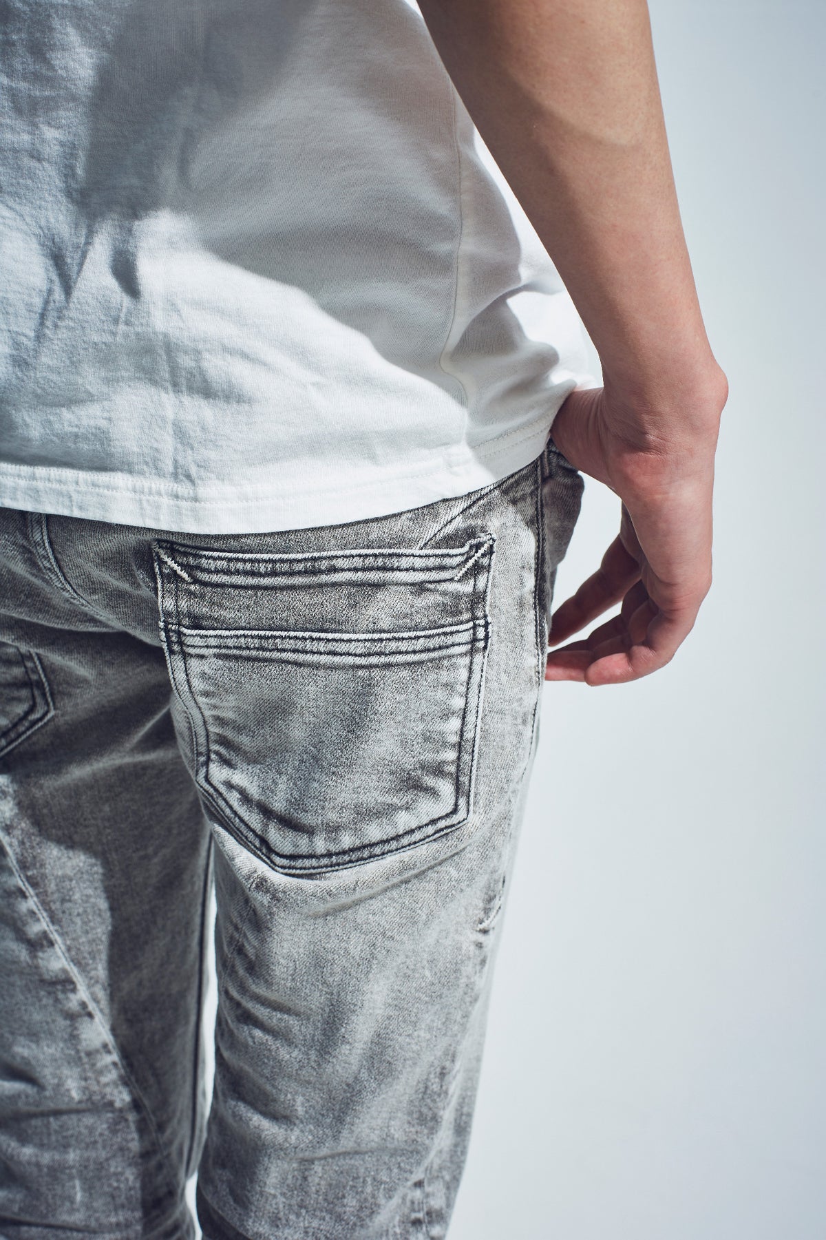 11oz Organic Cotton Stretch Denim Skinny Jeans / WHITE