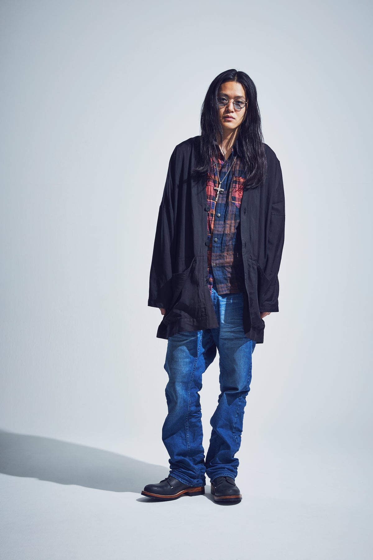 12.5oz オーガニックコットン ストレッチデニム BOXY IGGY ボックスワイドストレート ユーズド加工 - INDIGO