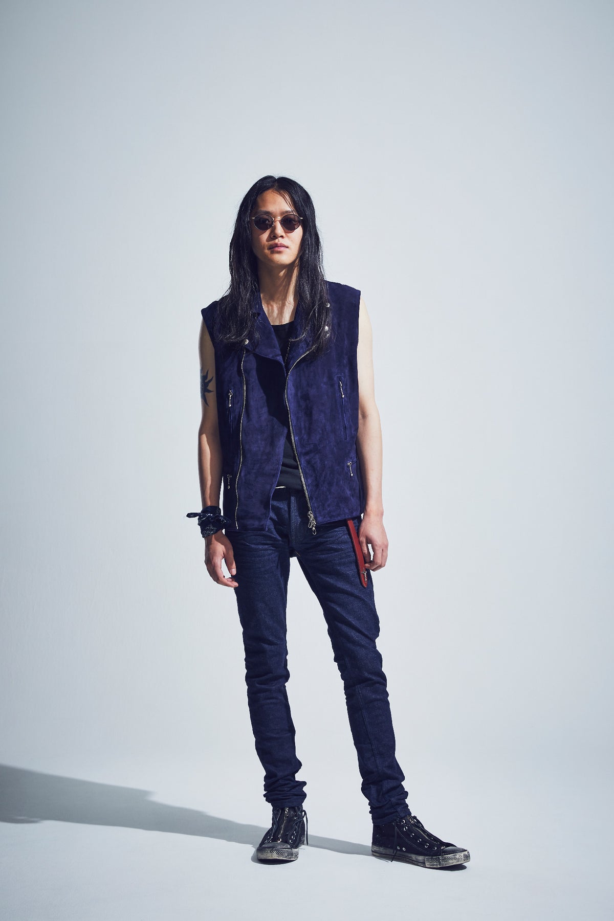 12.5oz オーガニックコットン ストレッチデニム SKINNY JOHN スキニー ワンウォッシュ - INDIGO