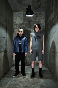 Tight Tension Heavy Weight Cotton Pile Fleece Sleeveless Hoodie - BLACK