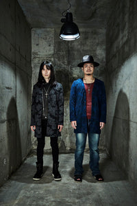 3D Printed Polyester Twill Long Cardigan / TURQUOISE