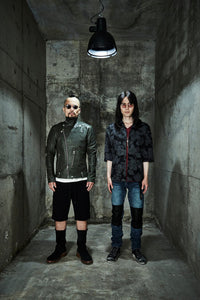 12.5oz Organic Cotton Stretch Denim "TIGHT JOE" Tight Straight Jeans USED PROCESSING & LEATHER W KNEES , POCKET / INDIGO