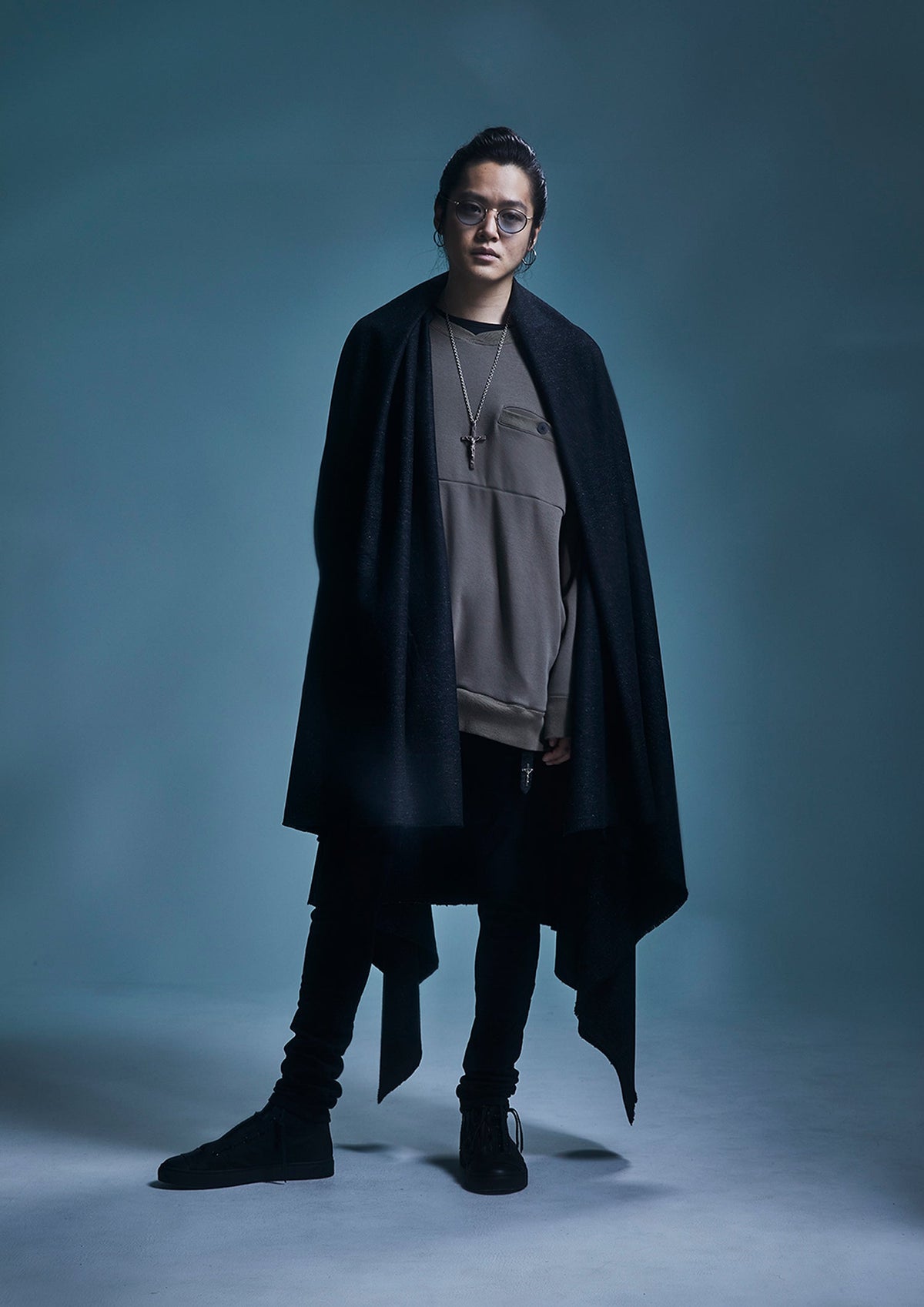 Wool Hemp Felting Stole - BLACK