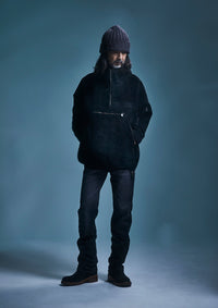 11oz オーガニックコットン ストレッチデニム 1977 レギュラーストレート ユーズド加工 / BLACK