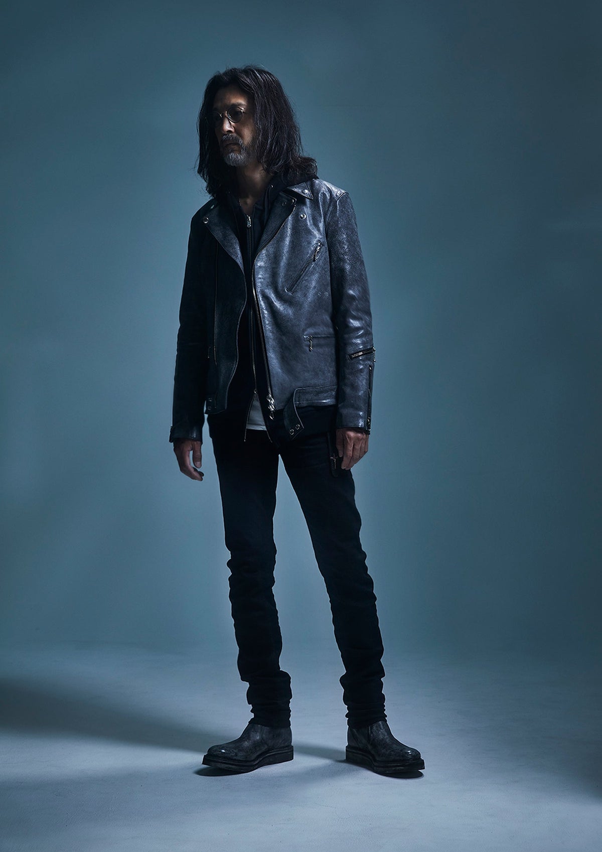 フルタンニン ピット鞣し シュリンク ホースハイド WAX仕上げ SPEEDER ダブルライダースジャケット - WHITE