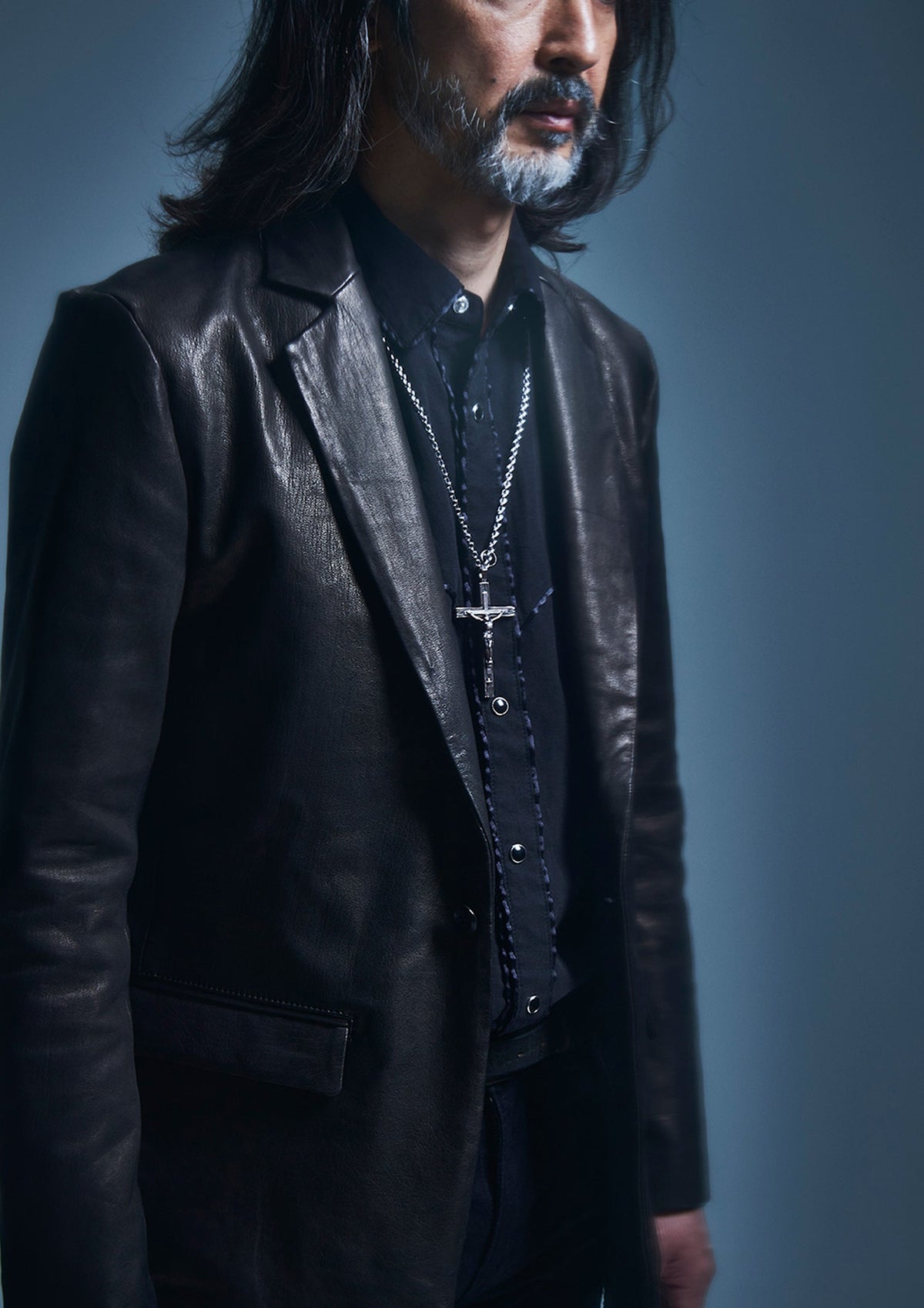 黒染め 蝦夷鹿 白鞣し BONO ジャケット - BLACK