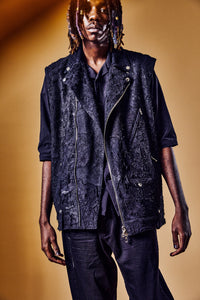 11oz Organic Cotton Stretch Denim Box Wide Straight Jeans - BLACK