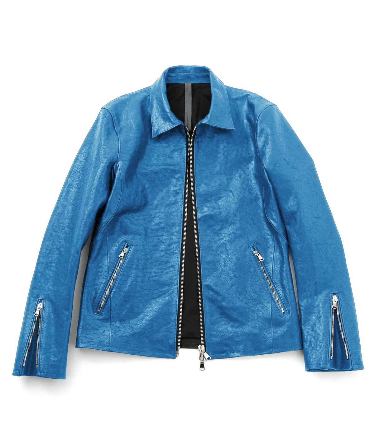 Pit Vegetable Full Tanned Shrank Horse hide "Vincents" Single Riders / BLACK / BLUE