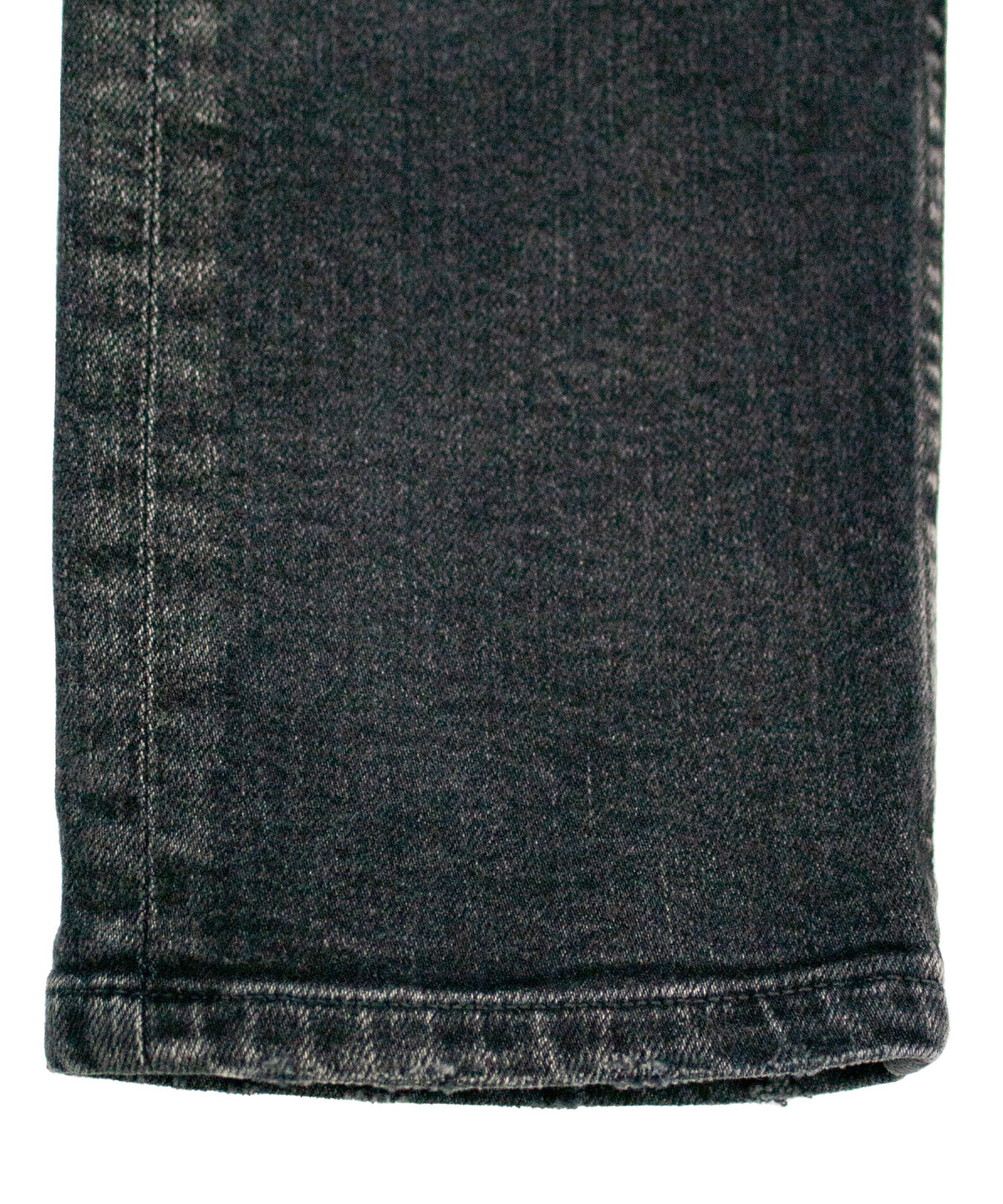 12.5oz Organic Cotton Stretch Denim Tight Straight Jeans USED CRASH & REPAIR PROCESSING - BLACK