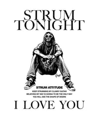 [STRUM ATTITUDE] "I LOVE YOU" Zombie T Shirts / Gray