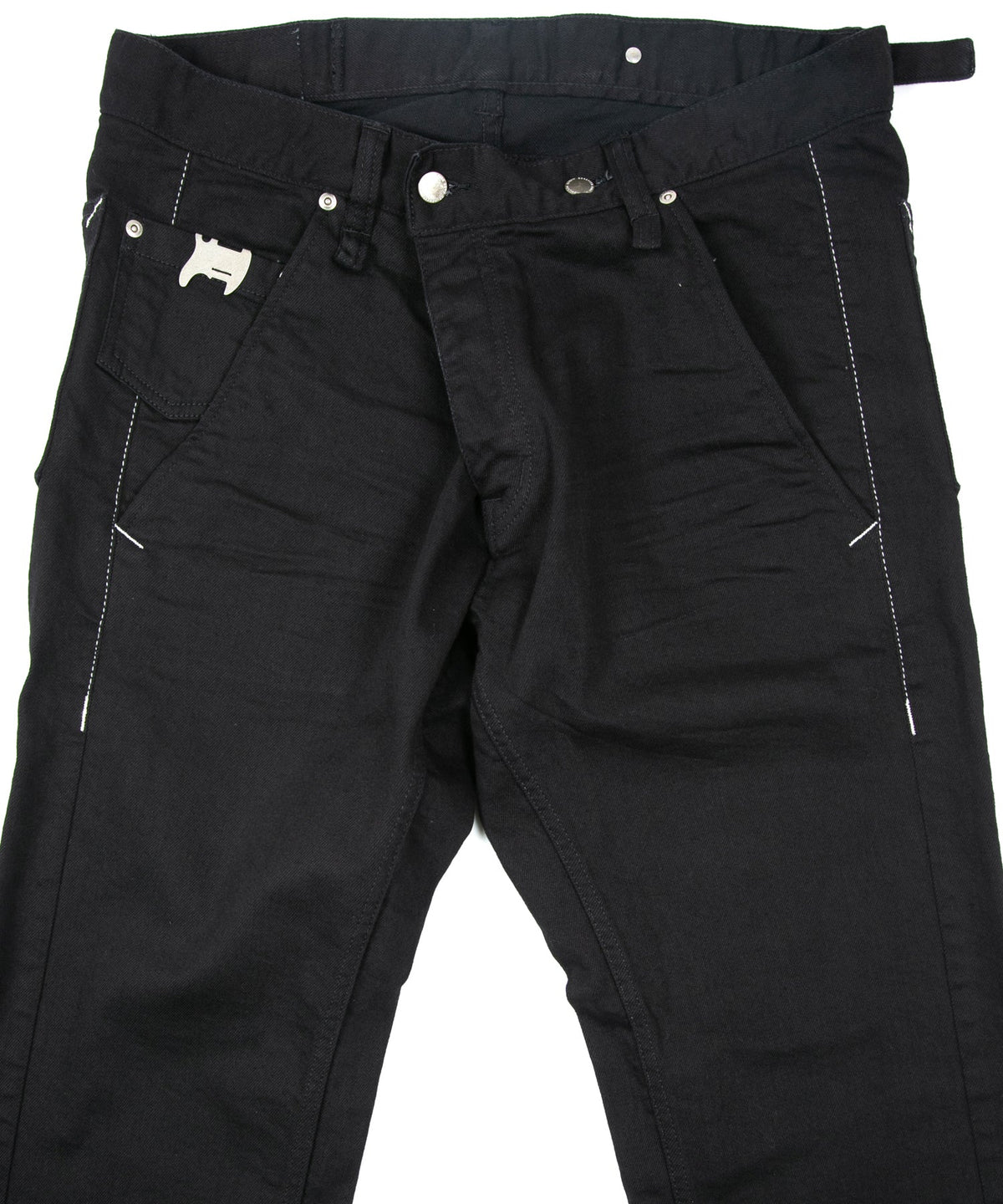 11oz Organic Cotton Stretch Denim Box Wide Straight Jeans - BLACK