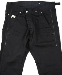 11oz Organic Cotton Stretch Denim Box Wide Straight Jeans - BLACK