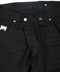 11oz Organic Cotton Stretch Denim Box Wide Straight Jeans - BLACK