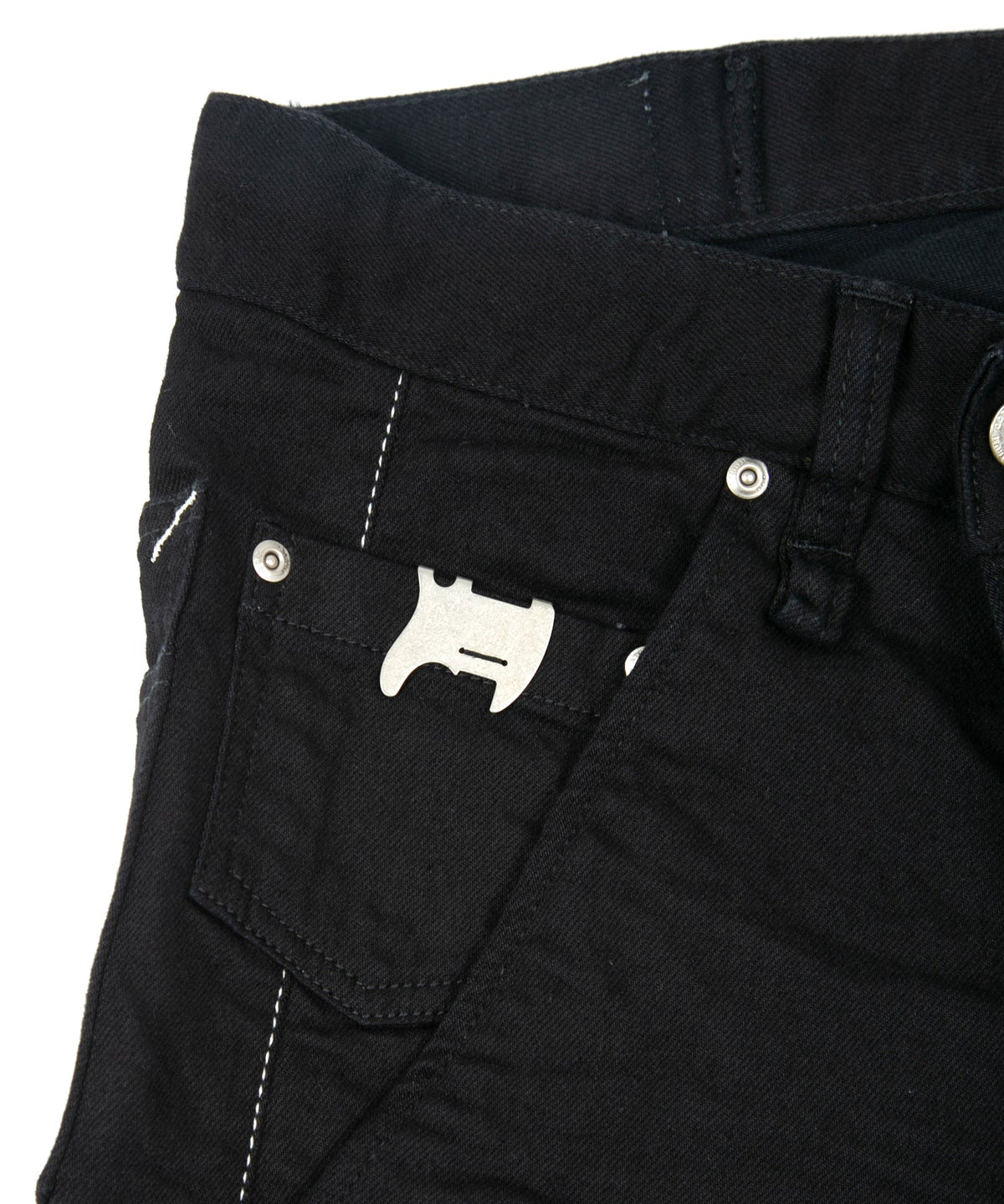 11oz Organic Cotton Stretch Denim Box Wide Straight Jeans - BLACK