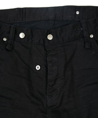 11oz Organic Cotton Stretch Denim Box Wide Straight Jeans - BLACK