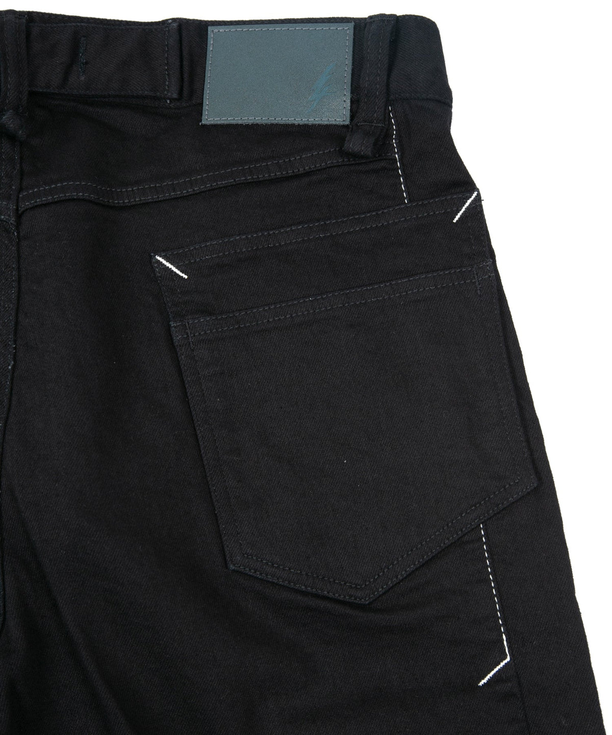 11oz Organic Cotton Stretch Denim Box Wide Straight Jeans - BLACK