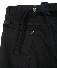 11oz Organic Cotton Stretch Denim Box Wide Straight Jeans - BLACK