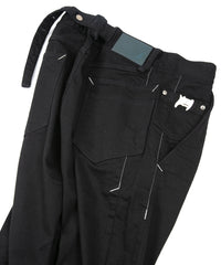 11oz Organic Cotton Stretch Denim Box Wide Straight Jeans - BLACK