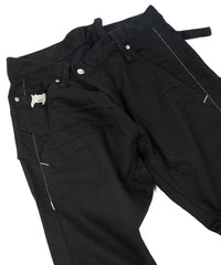 11oz Organic Cotton Stretch Denim Box Wide Straight Jeans - BLACK