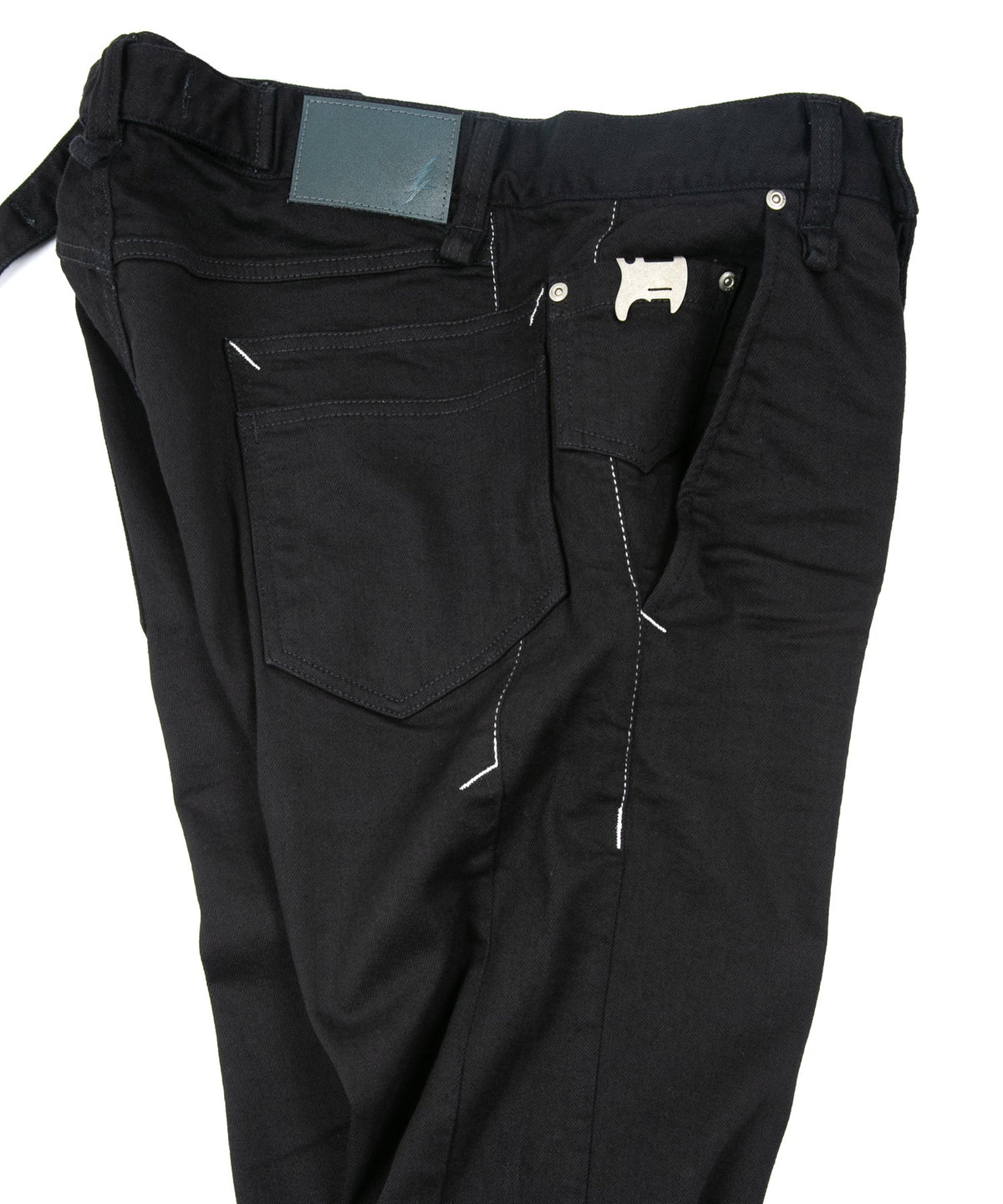 11oz Organic Cotton Stretch Denim Box Wide Straight Jeans - BLACK