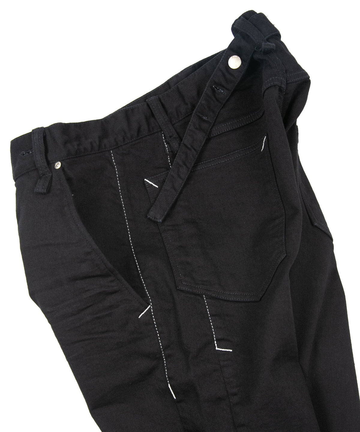 11oz Organic Cotton Stretch Denim Box Wide Straight Jeans - BLACK