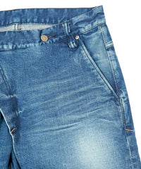 12.5oz Organic Cotton Stretch Over Lap Tight Straight Jeans - INDIGO