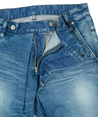 12.5oz Organic Cotton Stretch Over Lap Tight Straight Jeans - INDIGO