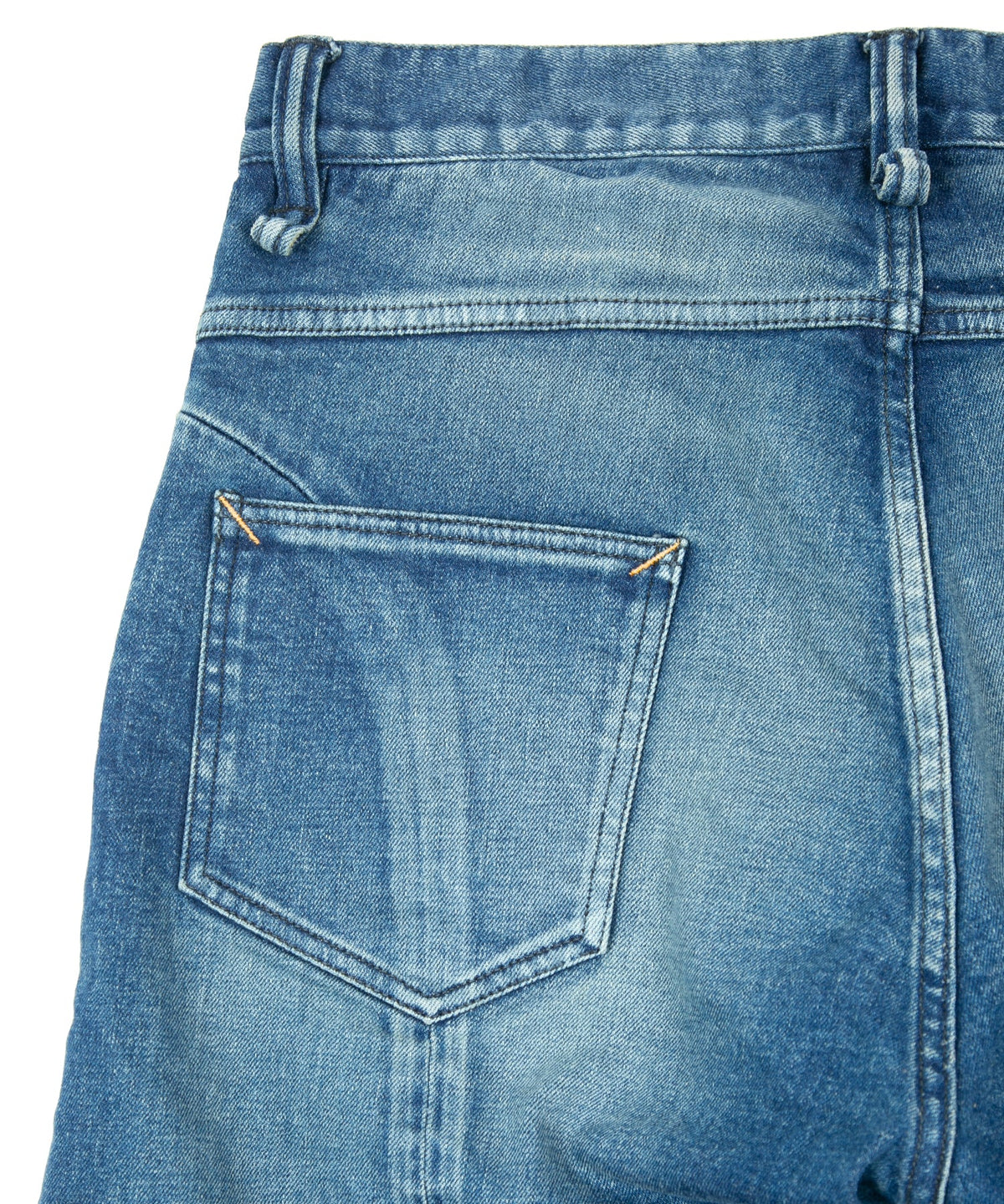 12.5oz Organic Cotton Stretch Over Lap Tight Straight Jeans - INDIGO