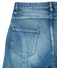 12.5oz Organic Cotton Stretch Over Lap Tight Straight Jeans - INDIGO