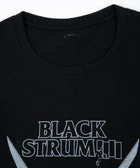 Natural Soft Cotton Oversize BLACK STRUM Crew Neck T-shirt - BLACK