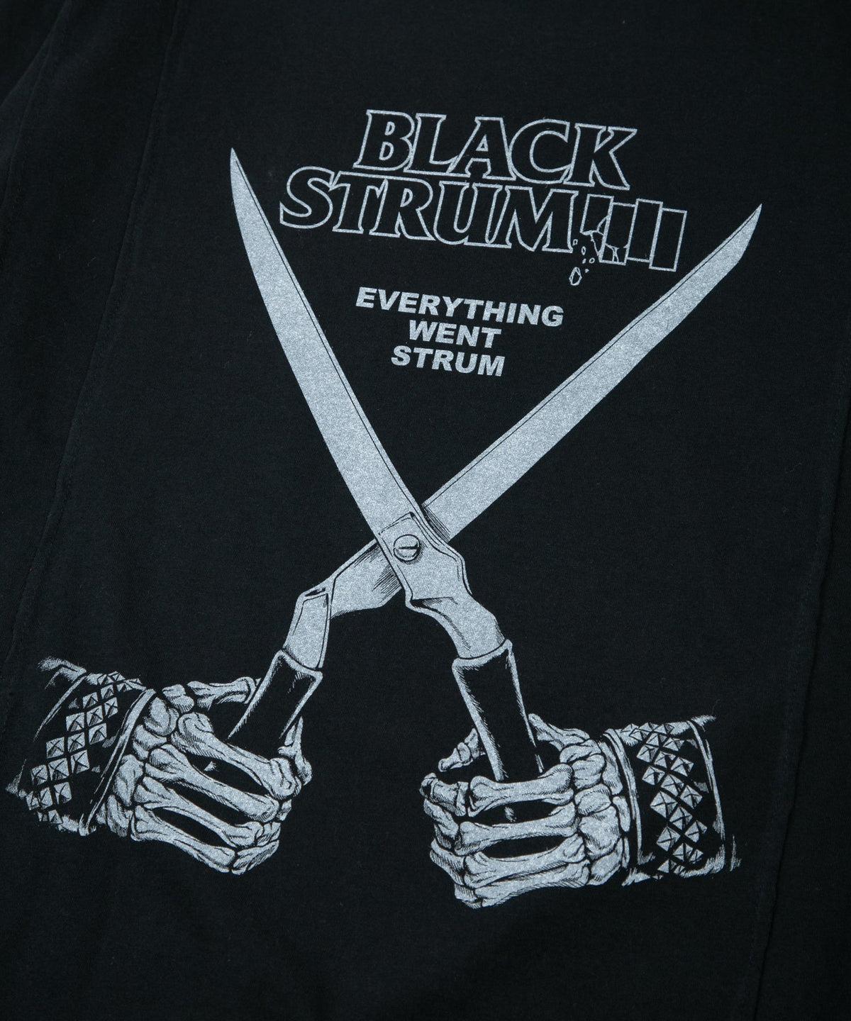 Natural Soft Cotton Oversize BLACK STRUM Crew Neck T-shirt - BLACK