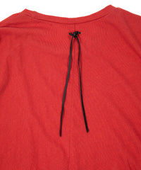 80/2 強撚天竺 オーバーサイズ レイヤード クルーネック T シャツ - RED
