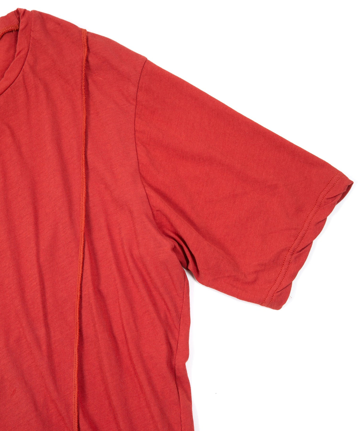 Hard Twist Cotton Oversize Crew Neck T-shirt - RED
