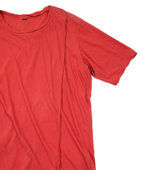 Hard Twist Cotton Oversize Crew Neck T-shirt - RED