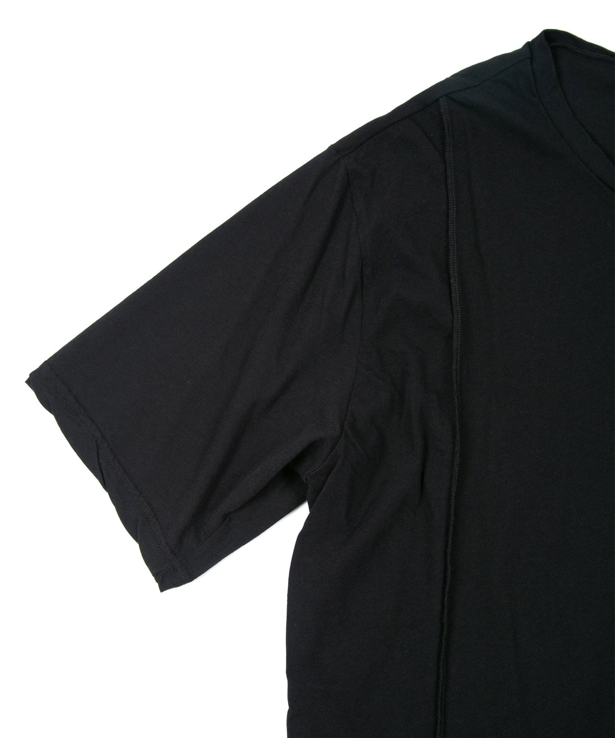 80/2 強撚天竺 オーバーサイズ クルーネック T シャツ - BLACK