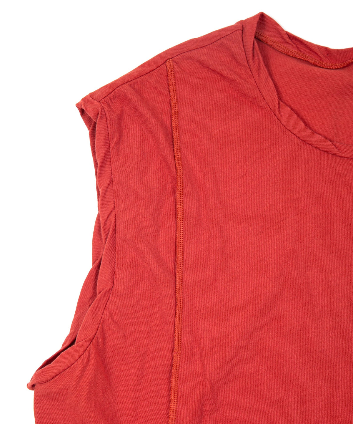 80/2 強撚天竺 オーバーサイズ ノースリーブ カットソー - RED