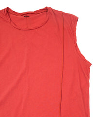 80/2 強撚天竺 オーバーサイズ ノースリーブ カットソー - RED