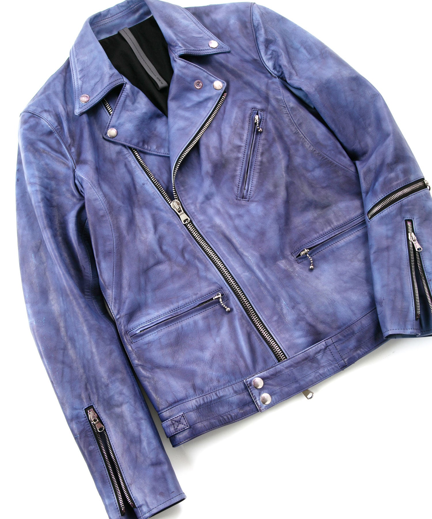 専用出品 ストラム Strum Speeder 地生フルタンニン ステア M 青 Burning dyed】地生フルタンニン ステア 