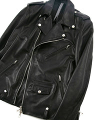 Load image into Gallery viewer, France Horsehide Double Grease Finished Double Riders Jacket / Black