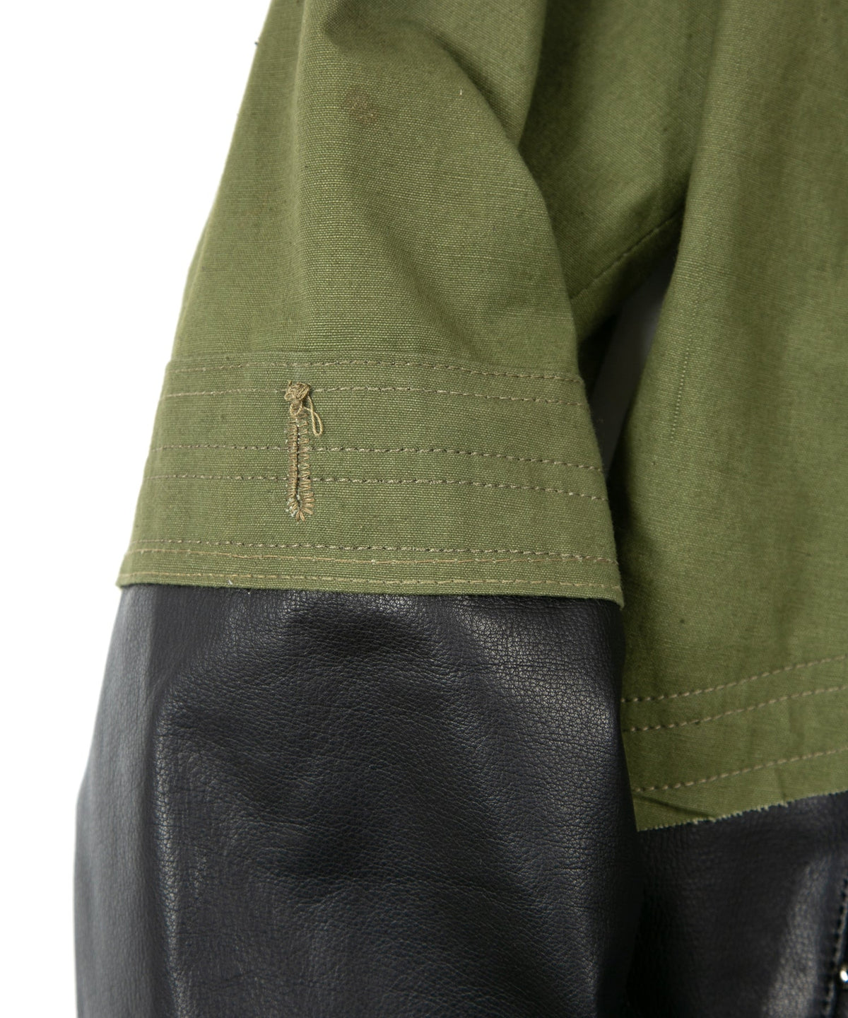 ジャパン オイルマット ステア & フランス軍デッドストックポンチョ JAG コンビネーション ブルゾン - BLACK × KHAKI