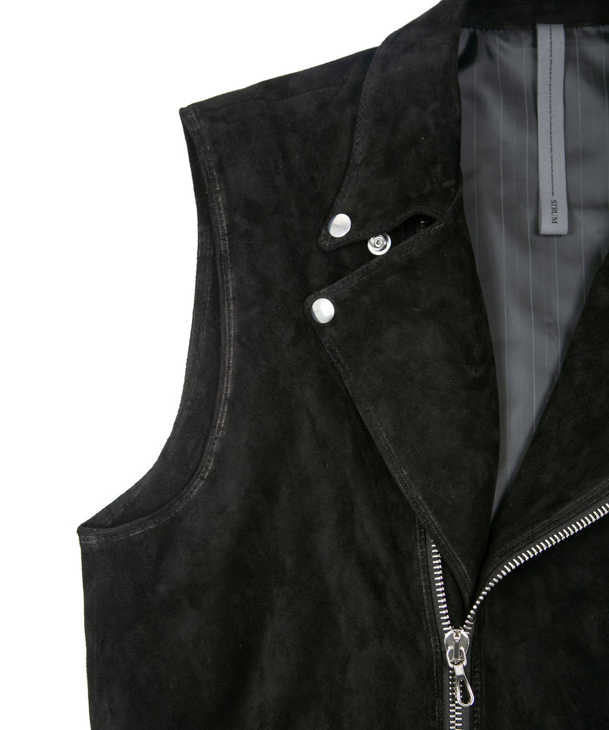 ジャパンカーフスエード RENTON ダブルライダースベスト - BLACK