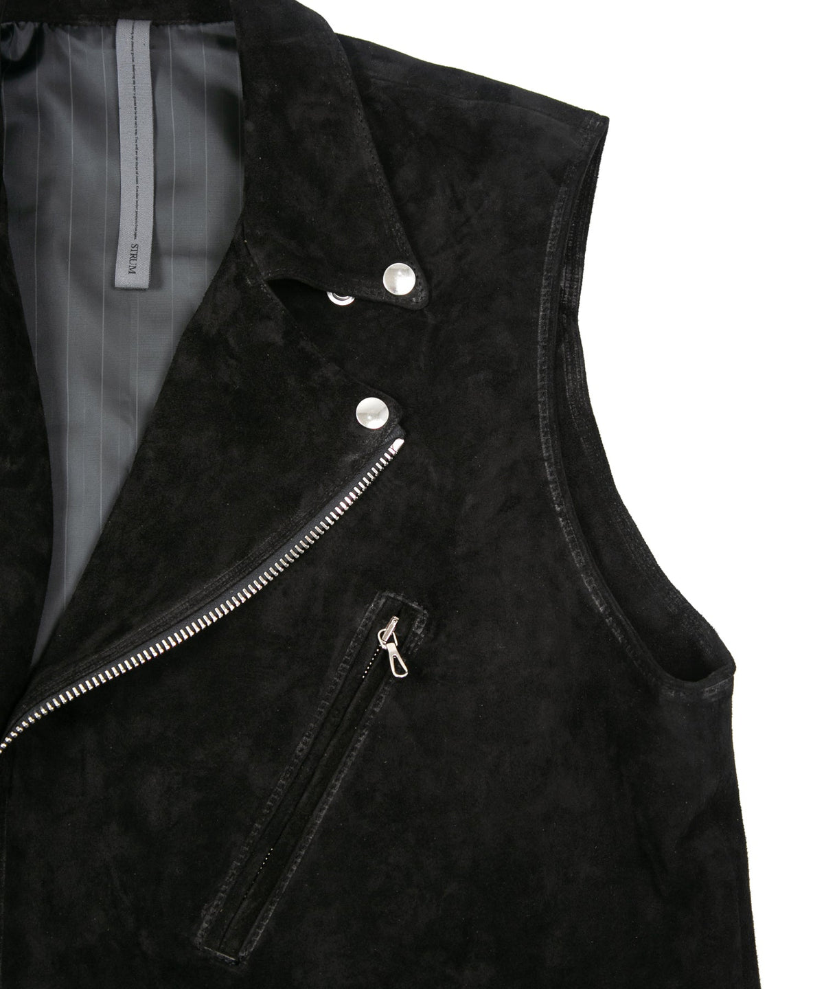 ジャパンカーフスエード RENTON ダブルライダースベスト - BLACK