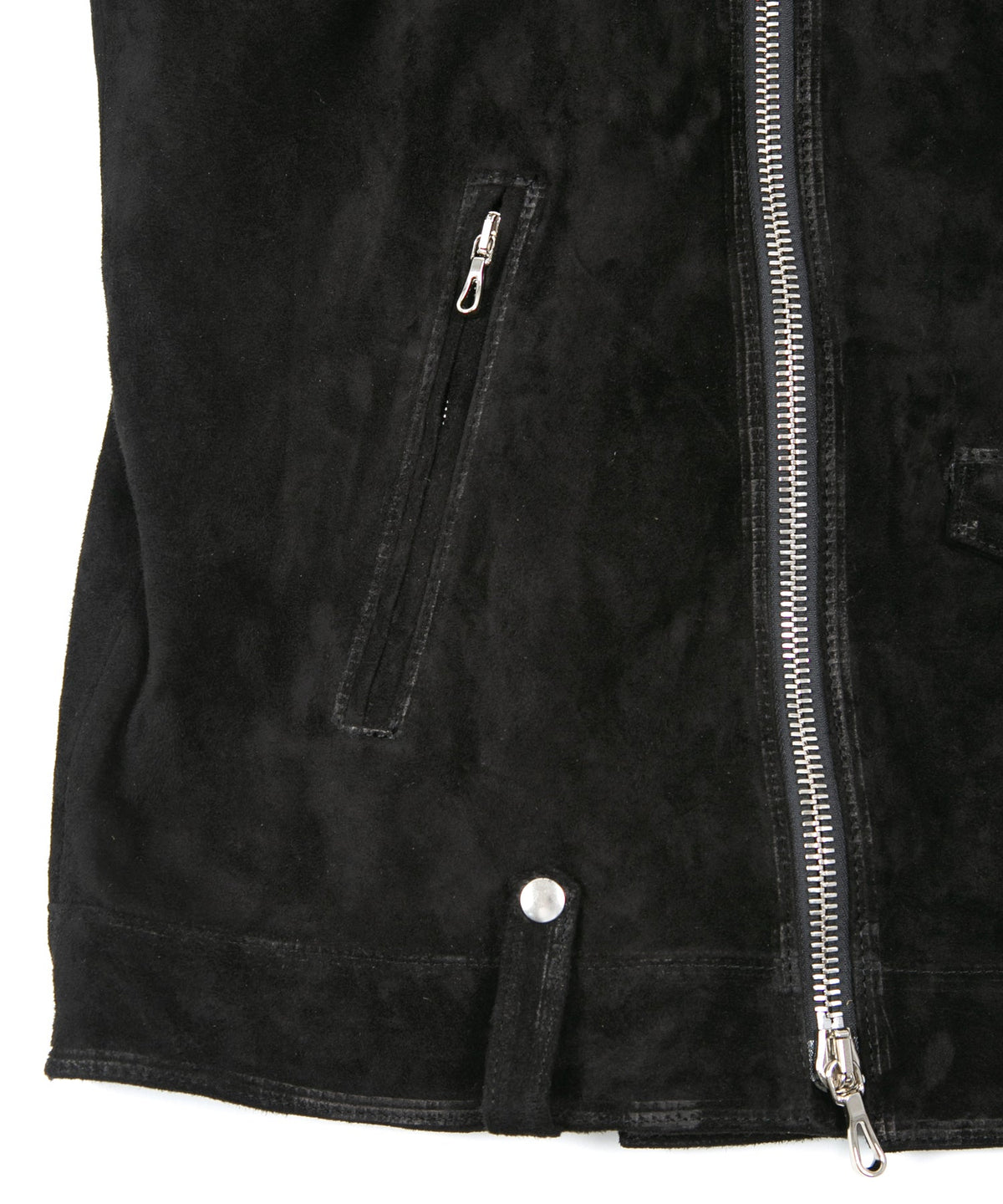 ジャパンカーフスエード RENTON ダブルライダースベスト - BLACK