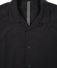 Taslan Finished Nylon Ox Open-necked Half-Sleeve Shirts - BLACK