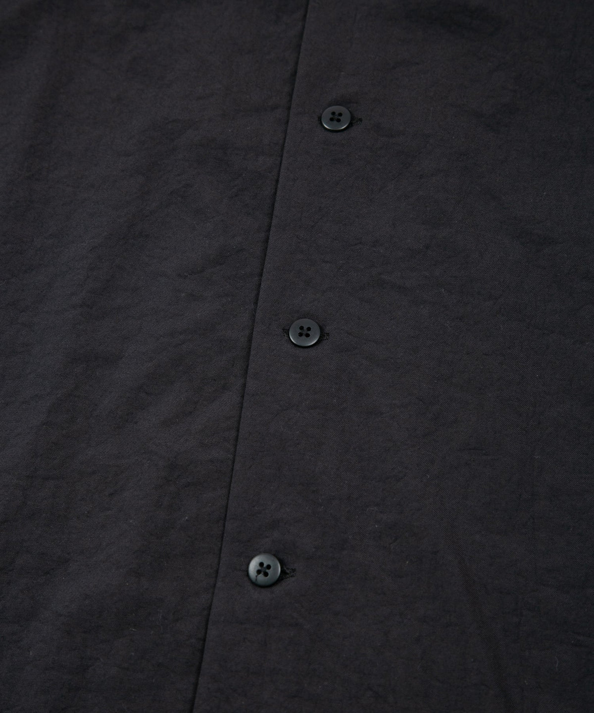 Taslan Finished Nylon Ox Open-necked Half-Sleeve Shirts - BLACK