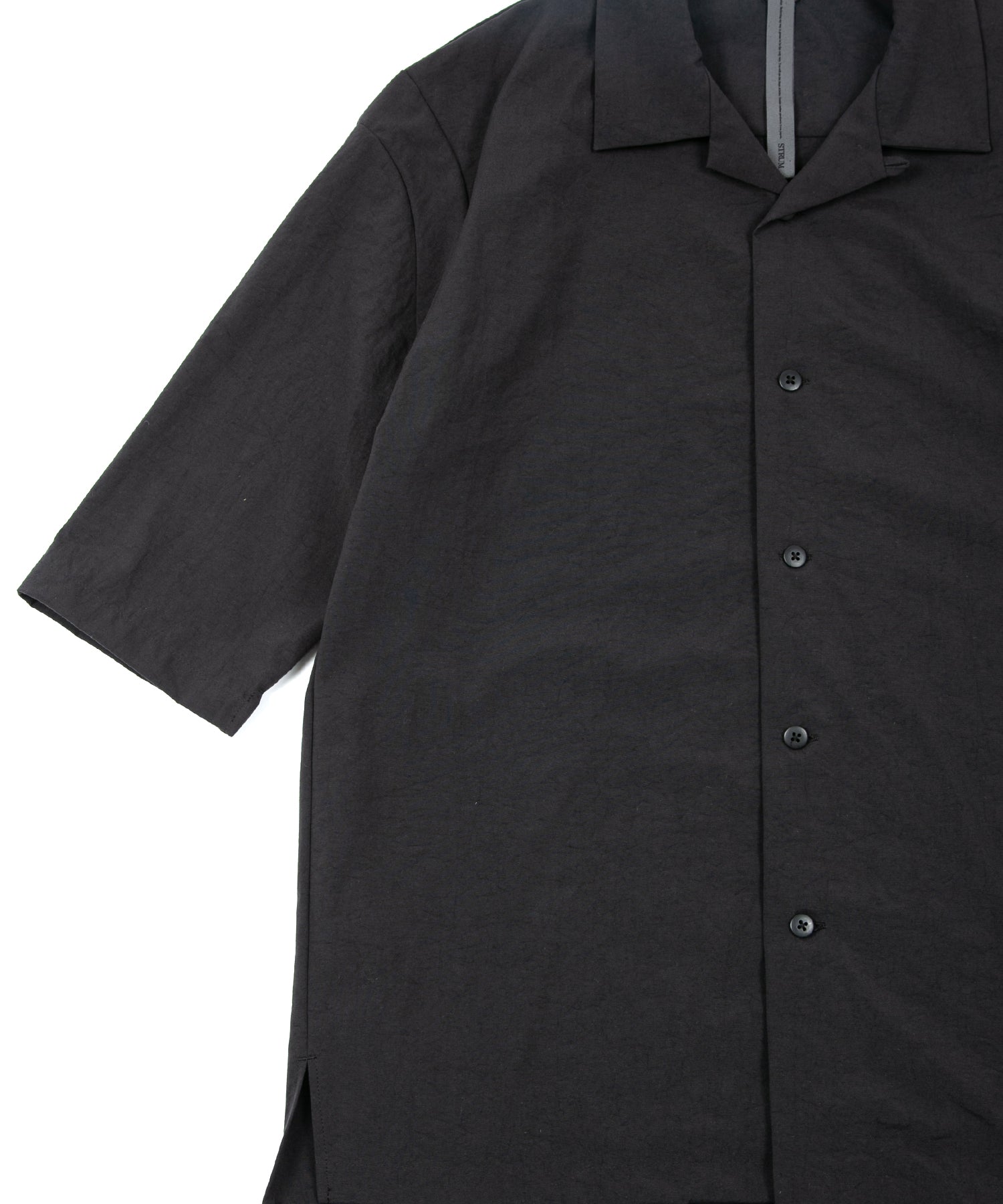 タスラン加工ナイロンオックス 半袖開襟シャツ - BLACK – STRUM OFFICIAL