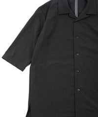 Taslan Finished Nylon Ox Open-necked Half-Sleeve Shirts - BLACK